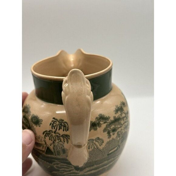 Copeland Spode's  Green/Tan Tower Small Pitcher England Small Rare HTF ‎ England - Picture 6 of 10